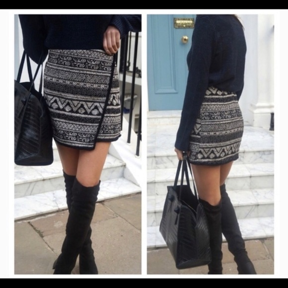 H&M Jacquard Weave Wrap Skirt NWT 2 - Picture 7 of 7